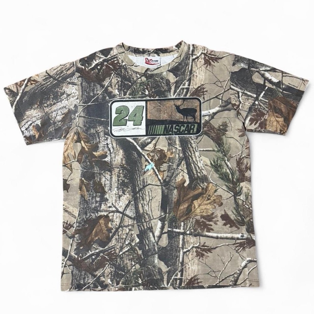 Vintage 90s Realtree Camouflage Nascar Racing Graphic Camo Sports T-shirt XL